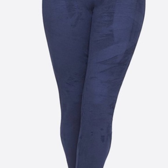 Yummie faux suede leggings - Navy - Picture 3 of 6